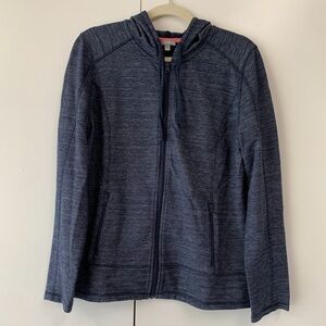Talbots Navy and White Knit Zip-Up Hoodie - sz L